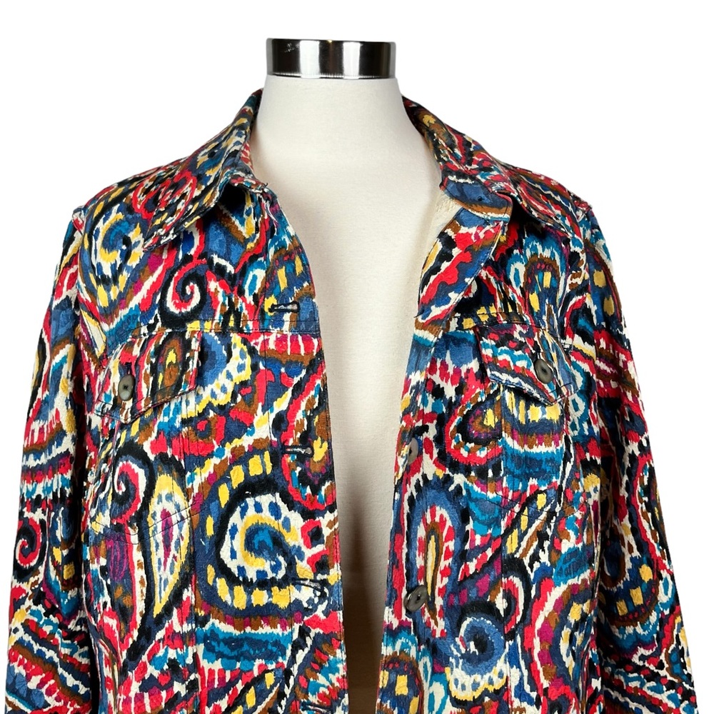Ruby Rd. Woman Artsy Multicolored Paisley Jacket - Picture 5 of 16